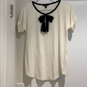 White J. Crew shirt with black bow